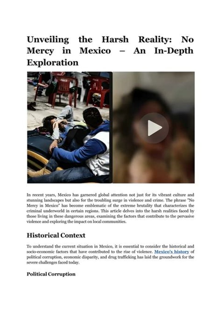 Learn About No Mercy in Mexico: A Comprehensive Guide
