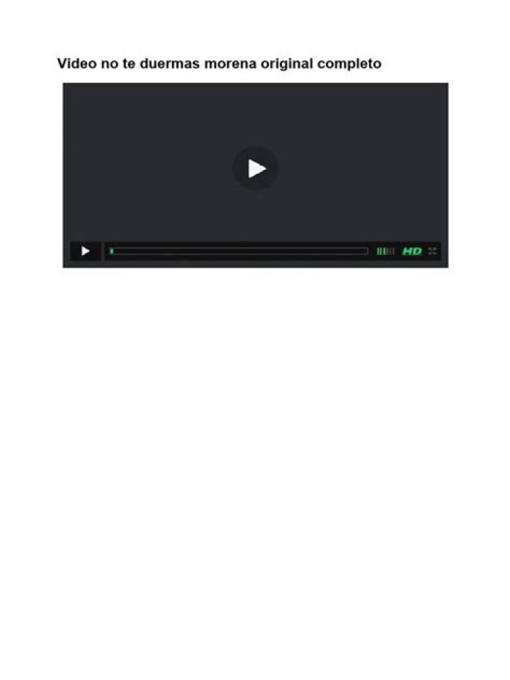 Watch No Te Duermas Morena Video Now!